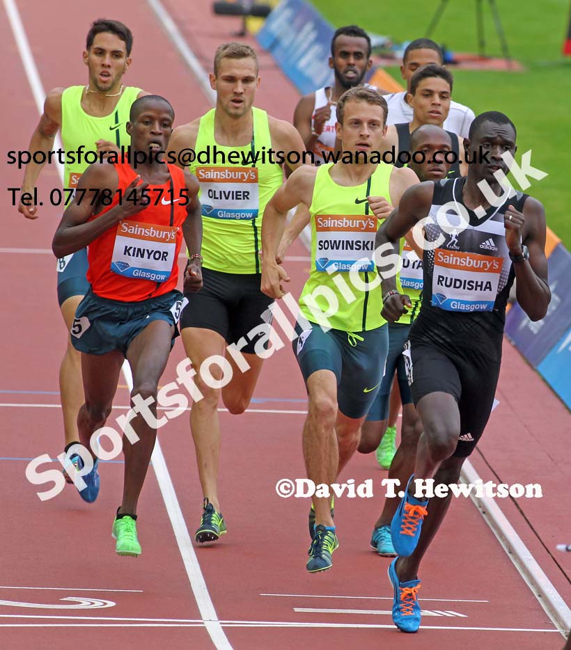 David Rudisha winner of the 800 metres Glasgow Diamond League. Photo: David T. Hewitson/Sports for All Pics